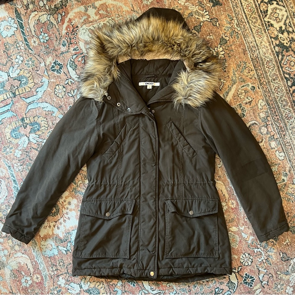DKNY parka with fur hood